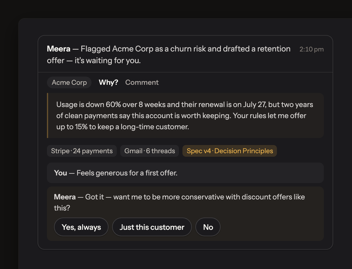 Expanded Why reasoning on an agent action